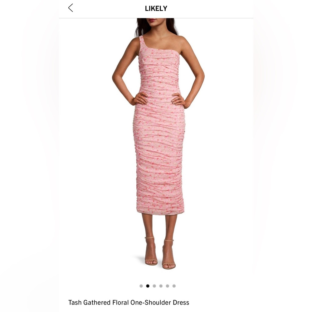 Womens Likely Tash gathered one shoulder pink floral dress size 2 like new